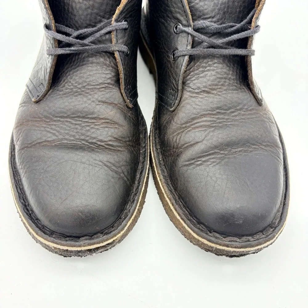 Clarks Originals Desert Boot Mens 8.5 Dark Brown Beeswax Tumbled Leather Chukka